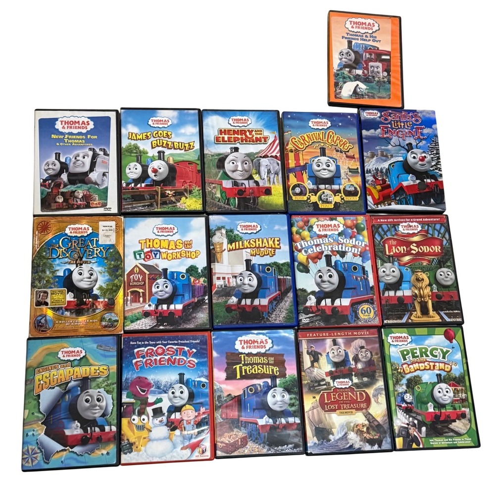 Thomas The Train DVD Lot 16 Movies The Great Discovery Sodor Legend Treasure‎